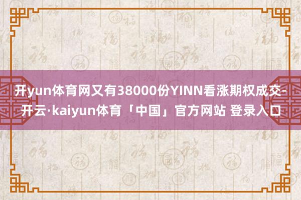 开yun体育网又有38000份YINN看涨期权成交-开云·kaiyun体育「中国」官方网站 登录入口