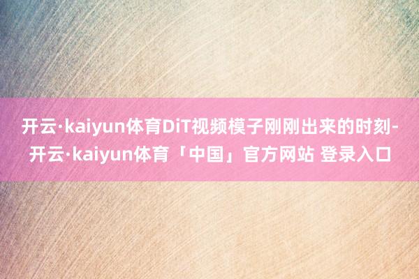 开云·kaiyun体育DiT视频模子刚刚出来的时刻-开云·kaiyun体育「中国」官方网站 登录入口