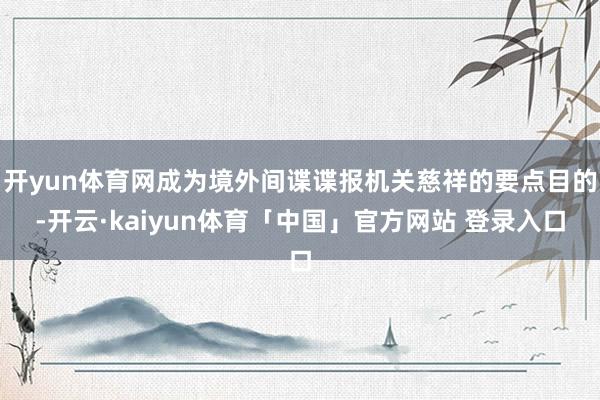 开yun体育网成为境外间谍谍报机关慈祥的要点目的-开云·kaiyun体育「中国」官方网站 登录入口