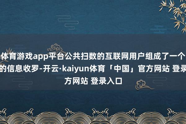 体育游戏app平台公共扫数的互联网用户组成了一个刚毅的信息收罗-开云·kaiyun体育「中国」官方网站 登录入口