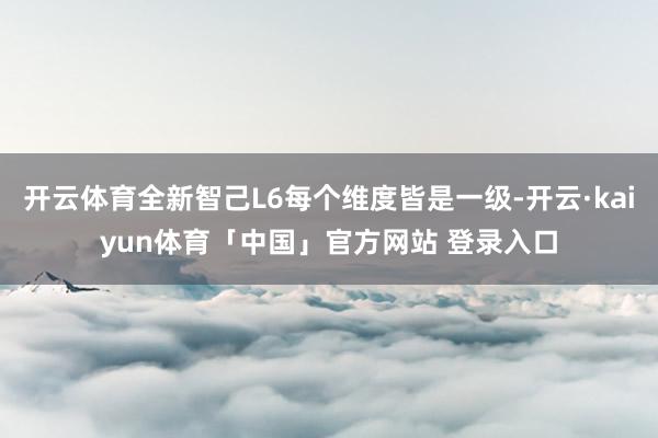 开云体育全新智己L6每个维度皆是一级-开云·kaiyun体育「中国」官方网站 登录入口