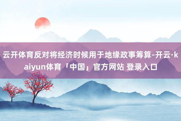 云开体育反对将经济时候用于地缘政事筹算-开云·kaiyun体育「中国」官方网站 登录入口