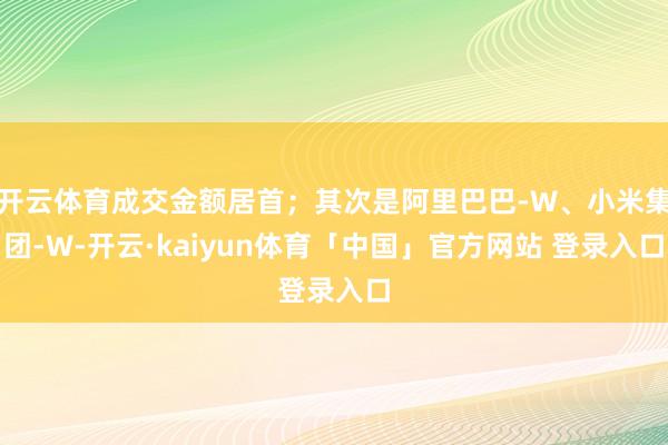 开云体育成交金额居首；其次是阿里巴巴-W、小米集团-W-开云·kaiyun体育「中国」官方网站 登录入口