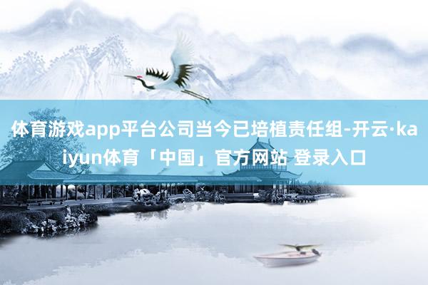 体育游戏app平台公司当今已培植责任组-开云·kaiyun体育「中国」官方网站 登录入口