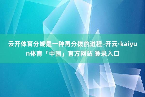 云开体育分娩是一种再分拨的进程-开云·kaiyun体育「中国」官方网站 登录入口